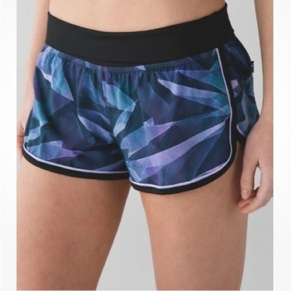 lululemon athletica Pants - LULULEMON DROP IT LOW SHORT PRETTY PRISM MULTI BLACK LILAC SIZE 6